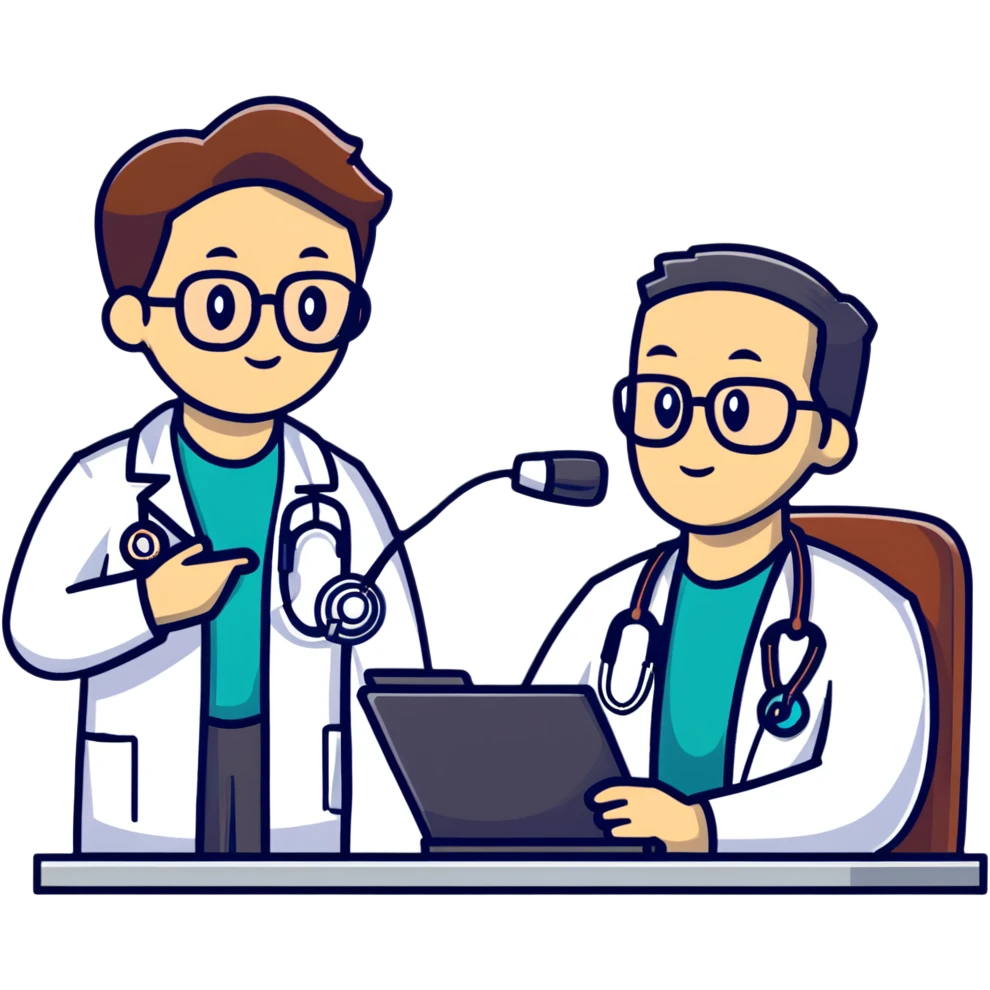 Doctor listening to patient's lungs with stethoscope, cancer screening examination in medical office emoji