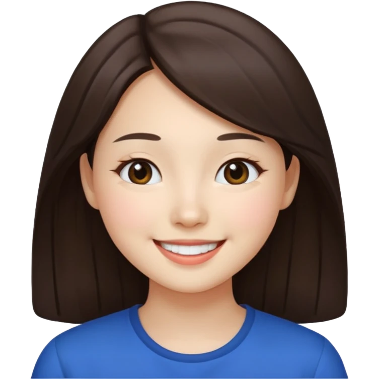 Korean girl and white brunette girl smiling emoji