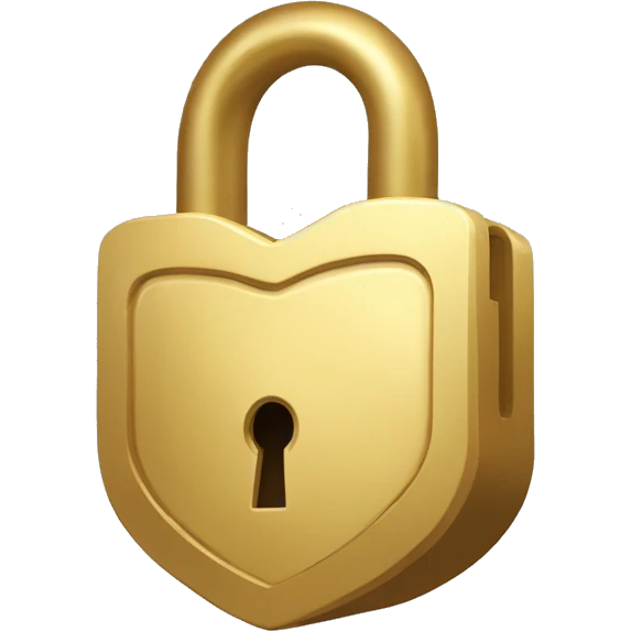 Gold heart shaped padlock emoji