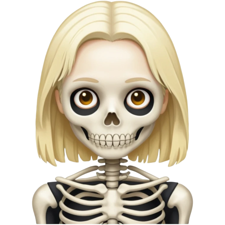 Phoebe Bridgers with a skeleton outfit and blonde hair emoji