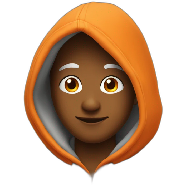 A cartoon character wearing an orange hoodie emoji