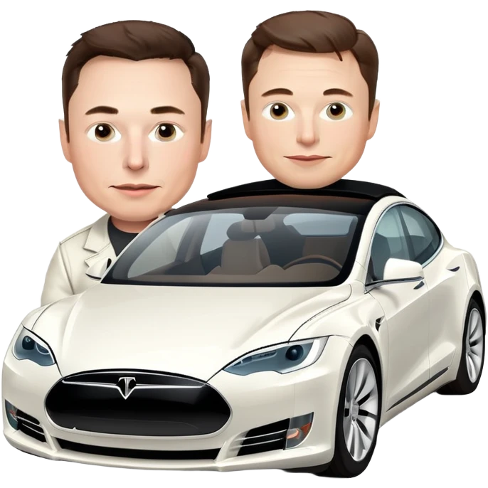 Ilon mask with tesla car emoji