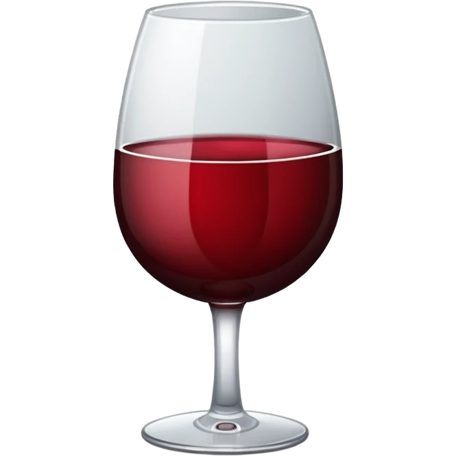 glass of wine in sticker style with a white stroke around that a little shadow emoji