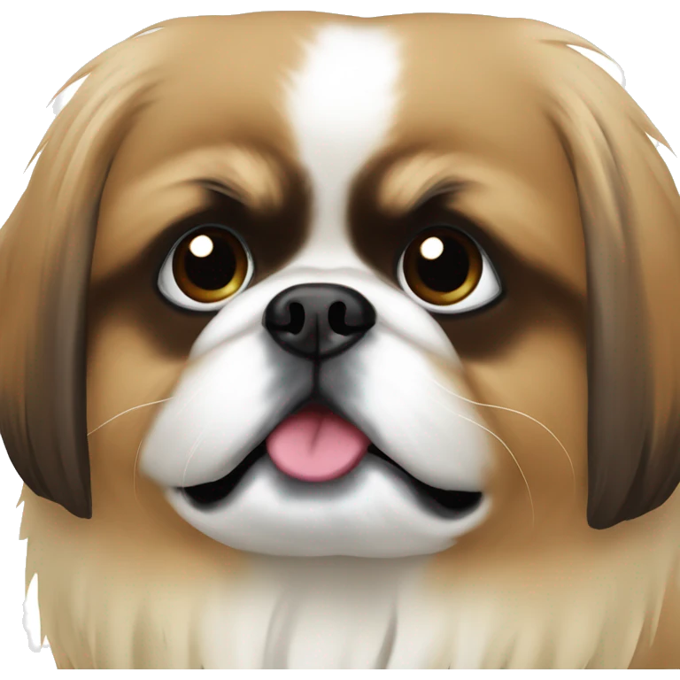 Pekingese Brown BUT WITH FACE WHITE  emoji