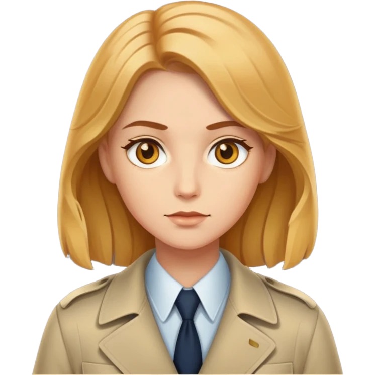 Bal gözlü orta saçlı bal renkli saçlı dedektif emoji
