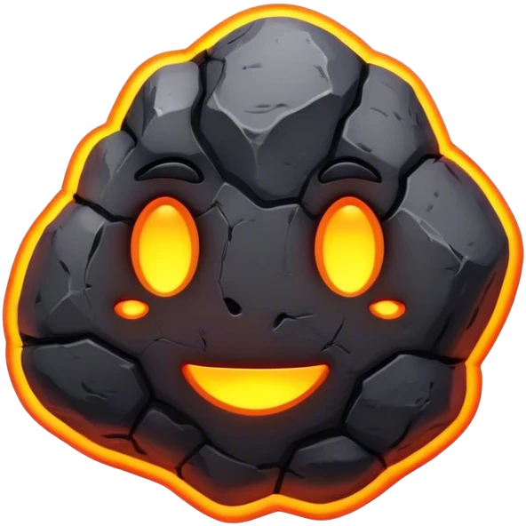 Lava rock so cool neon emoji