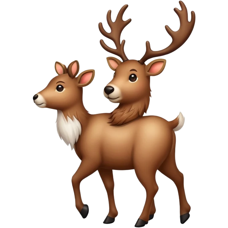 A reindeer is walking along Arbat Street. emoji