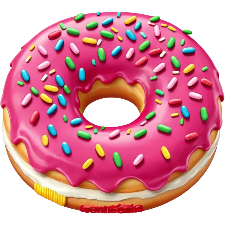 Apple device donut emoji but pink instead of chocolate  emoji