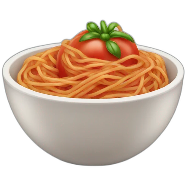 Tomato Spaghetti in a bowl emoji