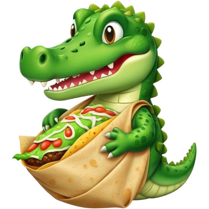 Crocodile holding burito emoji