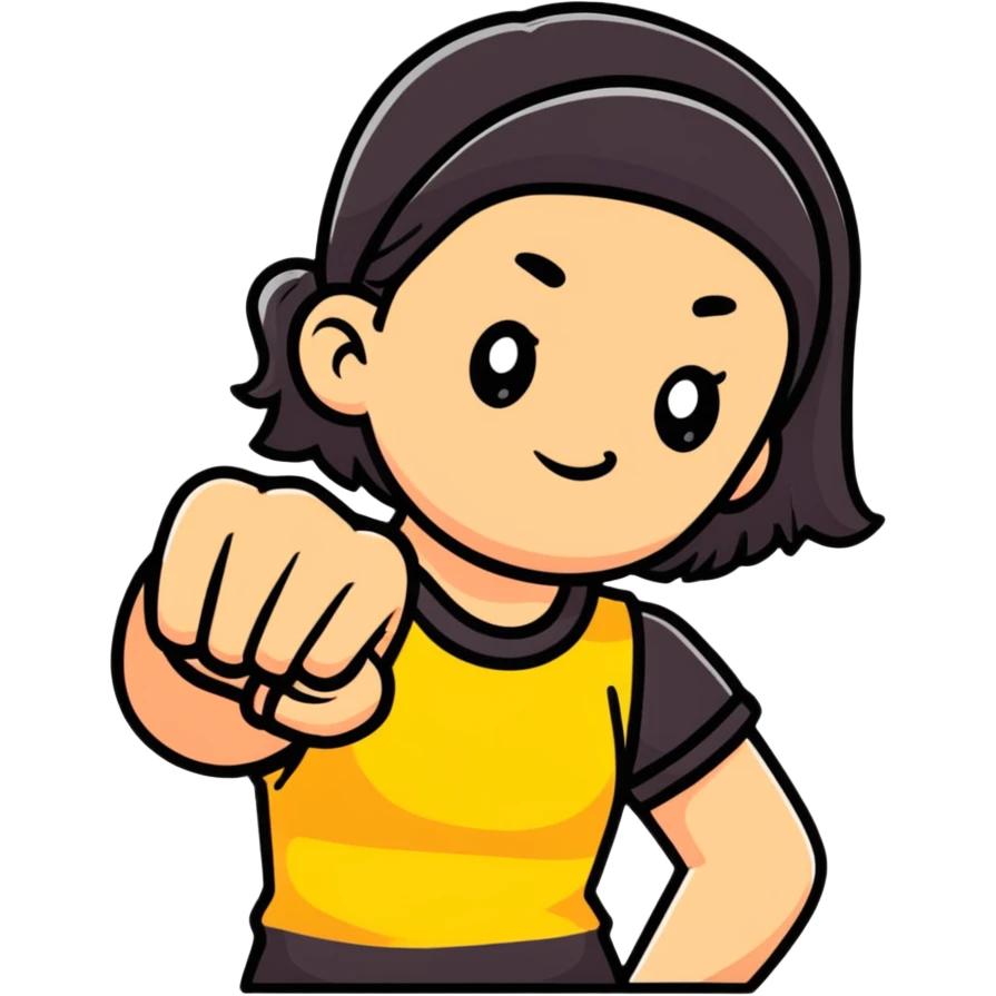 cartoon sticker of a girl showing thumbs down emoji