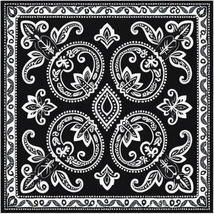 Black Paisley Bandana emoji