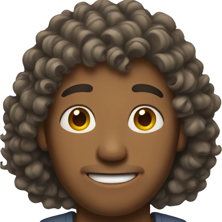 Man with curly hair   emoji