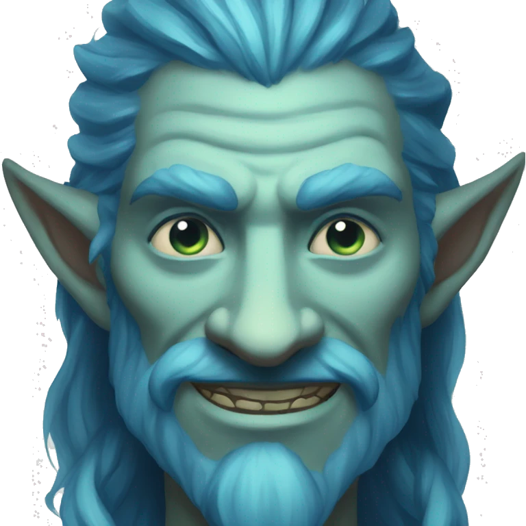 Spectral giant firbolg blue smiling emoji