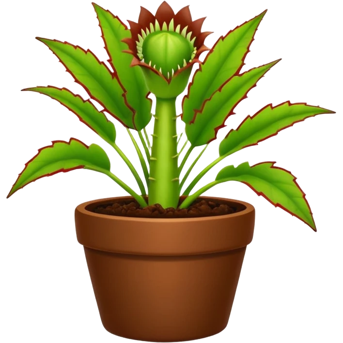 Venus Flytrap Plant in a brown pot emoji