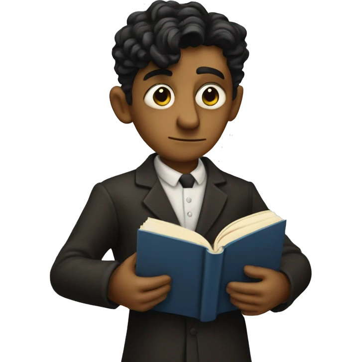 Kafka holds a book in his hands emoji
