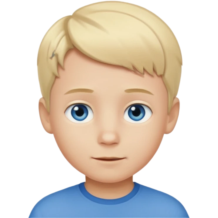 Boy child with short blond hair and blue eyes emoji