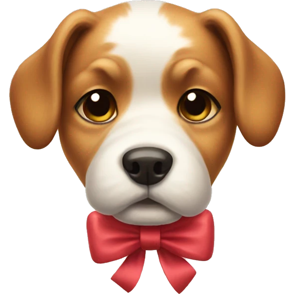 cute dog with a bow emoji