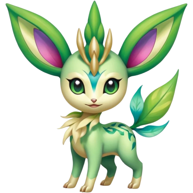Colorful Exotic Meloetta-Celebi-Leafeon-Shaymin-Venom-Stitch-Fakémon-creature-hybrid emoji