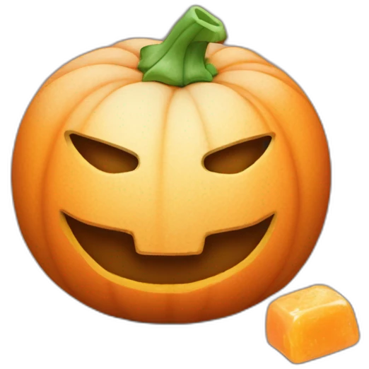 Citrouille avec un seau de bonbon emoji