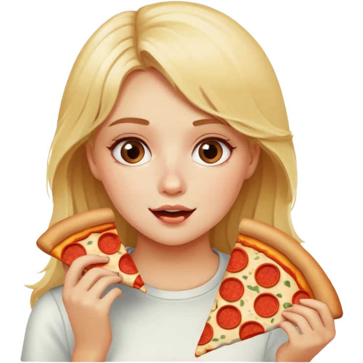 Blonde girls eating pizza emoji