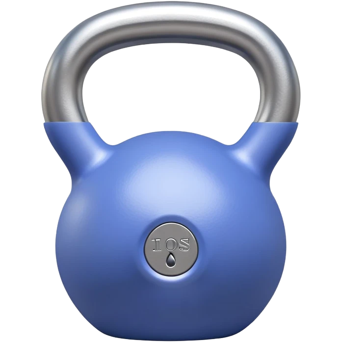 periwinkle kettlebell, sleek minimal emoji