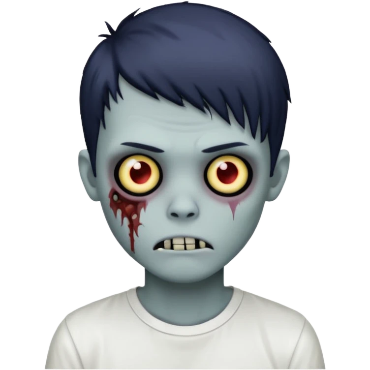 zombie boy with emo hair and white shirt emoji