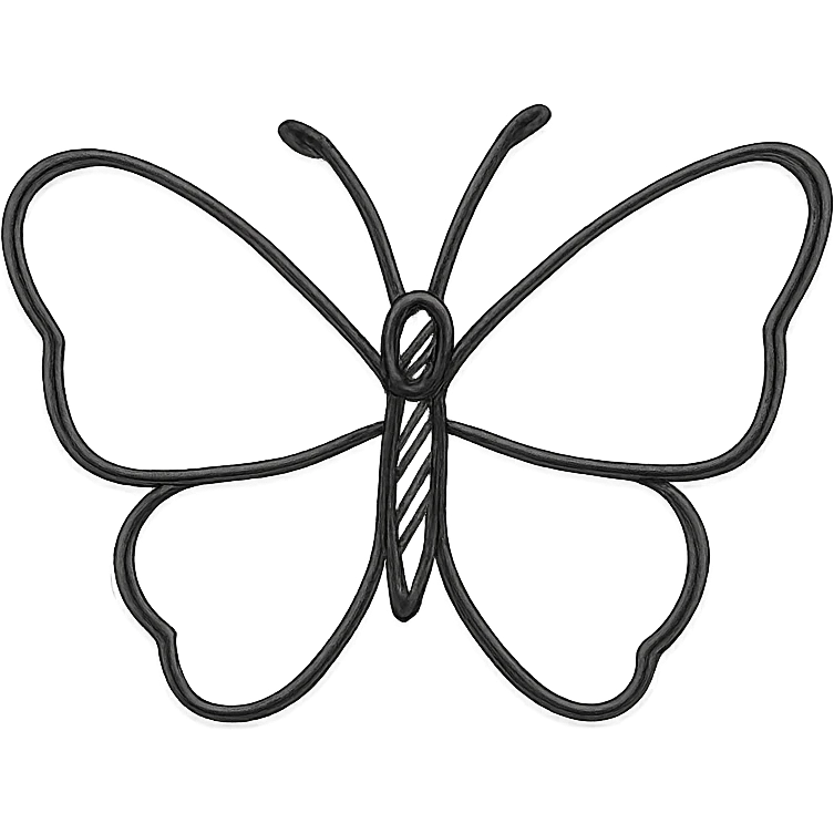 butterfly, hand drawn icon style, sketchy lines, no fill, artistic emoji