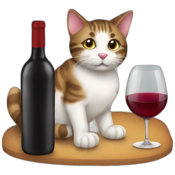 cat drinking wine emoji