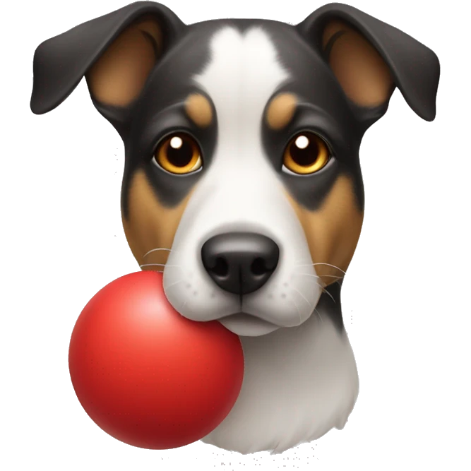 dog with a red ball emoji