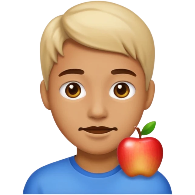 An apple emoji person. Dapping  emoji