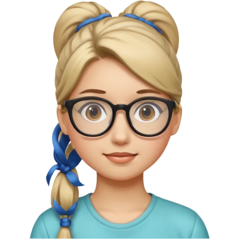 Ponytail Girl with Glasses emoji