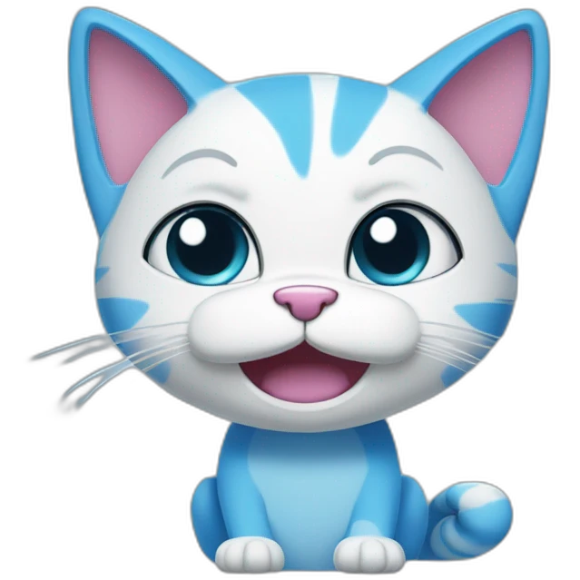 Blue cartoon cat in cartoon network style named gumball emoji