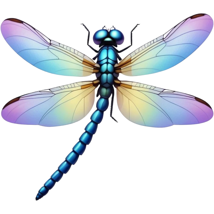 Peaceful Dragonfly change color  keep  black background  emoji