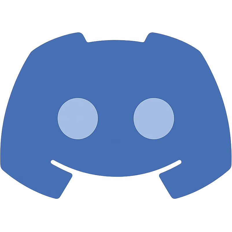 Create a very simple flat color clip art style Discord logo using the three blue shades from the palette. The design should be minimal and clean with no text, on a transparent background. emoji