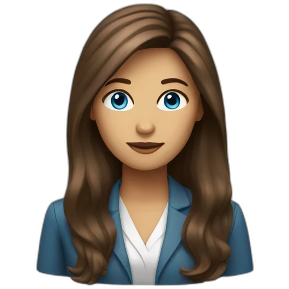 female blue eyed brown long hair psychologist emoji