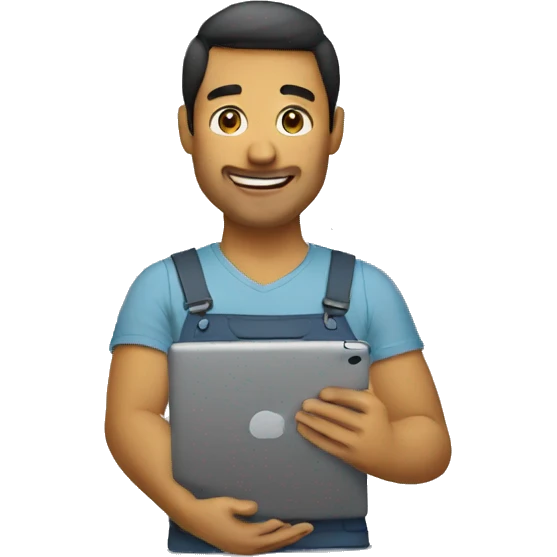 working on an ipad emoji