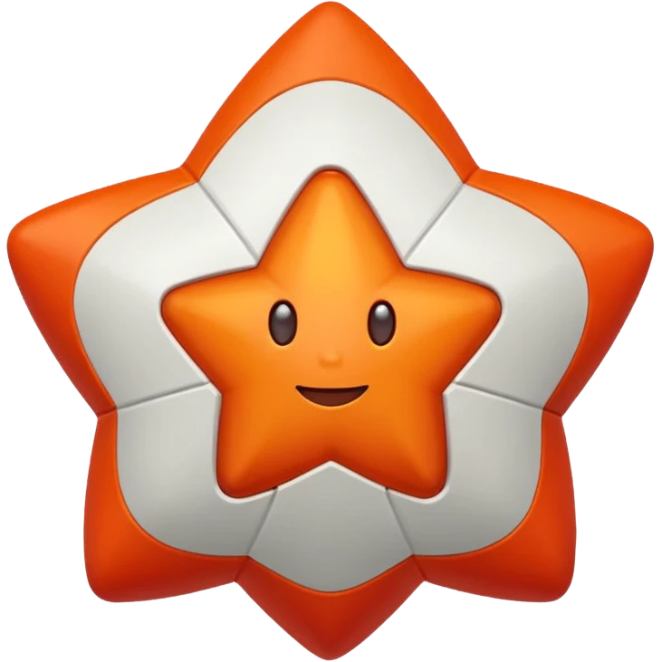 Oreange ball in red star emoji