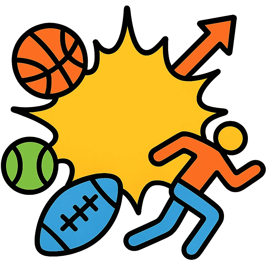 Sports popularity explosion with diverse athletic activities emoji