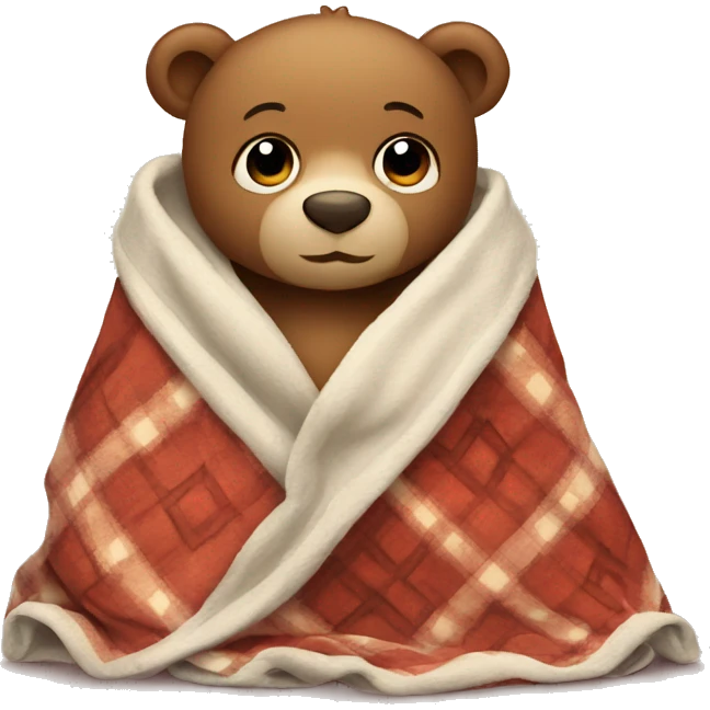 Cute little bear with a blanket  emoji
