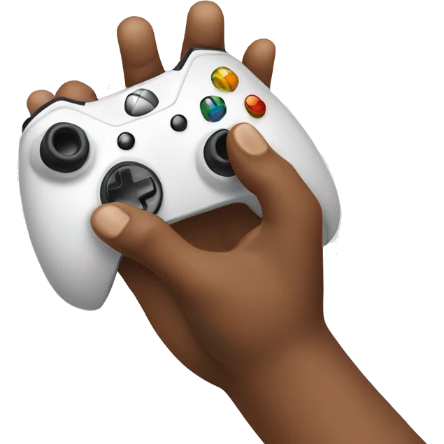 A hand holding an xbox controller emoji