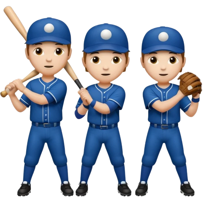 amigos jugando baseball solo hombres de un solo color  emoji