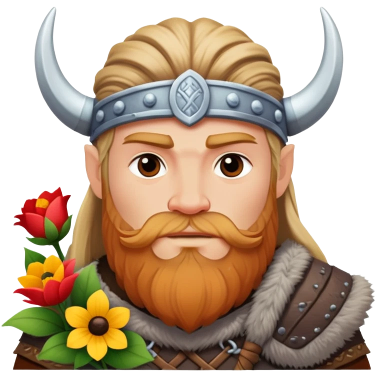 Viking with flowers emoji