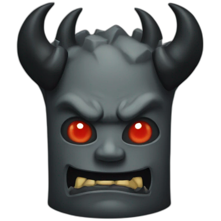 big scary monolith application that looks like something evil from hell and has horns emoji