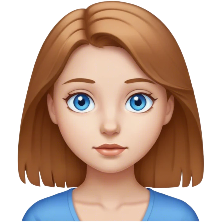 Girl with light Brown hair blue eyes emoji
