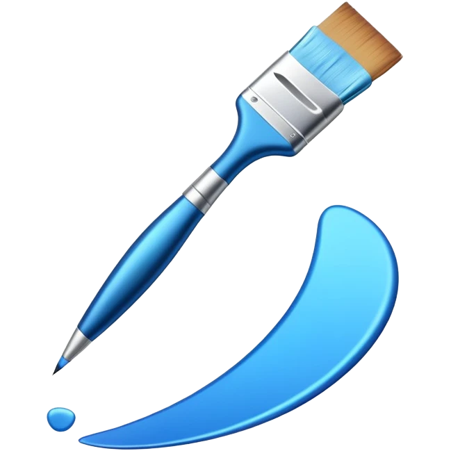 digital paintbrush hovering above a smooth vector curve emoji