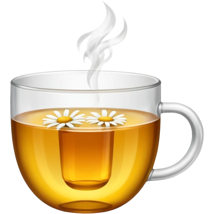 Make a transparent cup with a chamomile tea and smoke it emoji