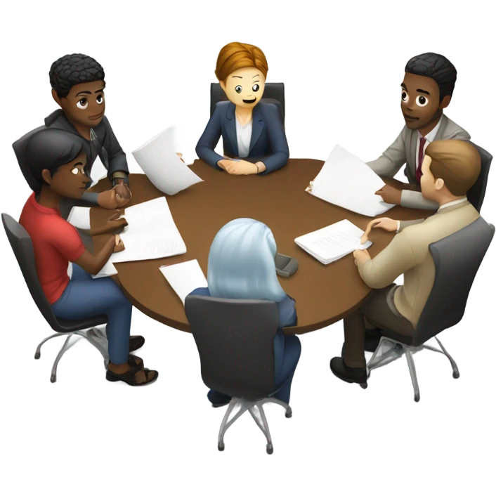 a group meeting at a table emoji