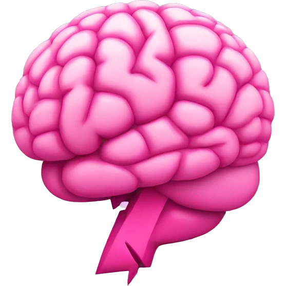 pink brain with lighting bolt emoji