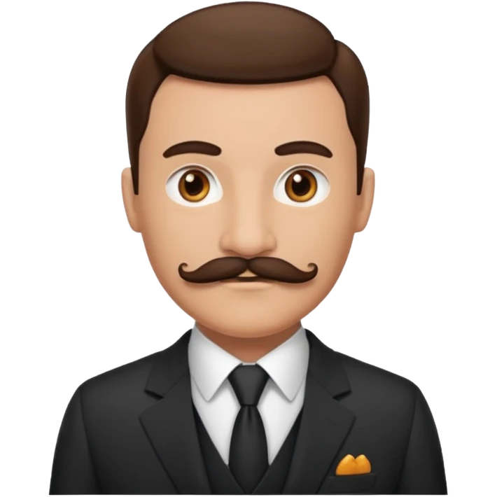 a male housekeeper in suit with a mustache emoji